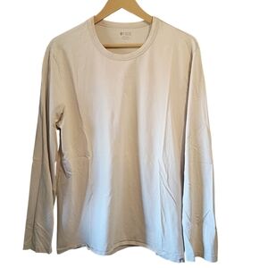 FIGS Super Soft Crew Neck Under Scrub Large Pima Cotton Cream